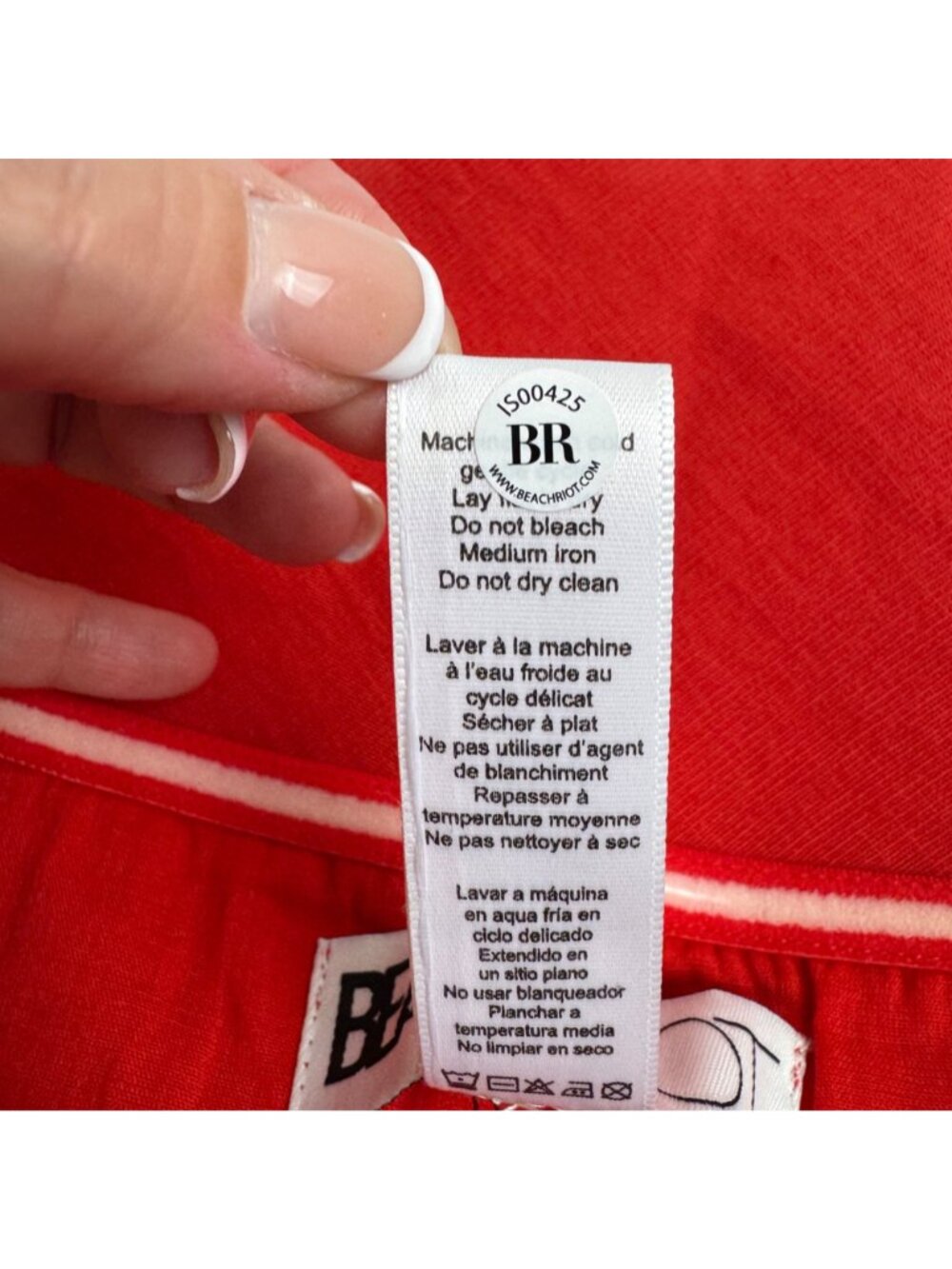Beach Riot Celeste Strapless Top Red Size XL Linen Cotton Blend Resortwear Flowy - Picture 7 of 10